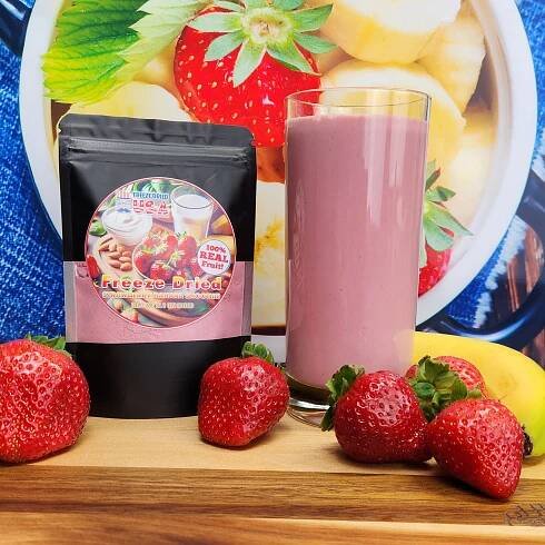 Our Strawberry Banana Smoothie Mix is healthy, delicious, and easy to make on the go.