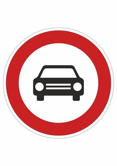 Dopravní značky plechové - Zákazové: Zákaz vjezdu všech motorových vozidel s výjimkou motocyklů bez postranního vozíku (B3a)