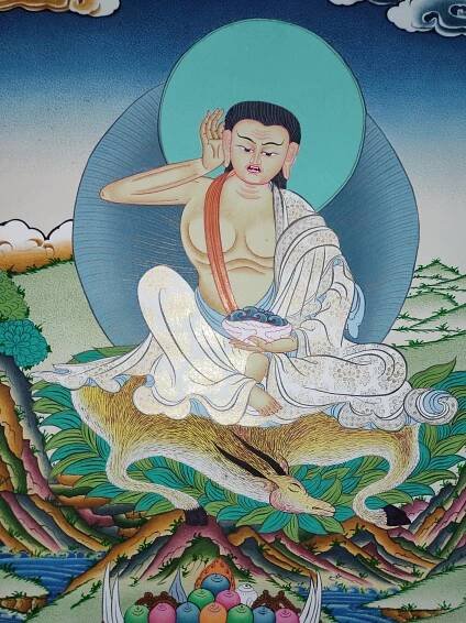 Milarepa Hand Painted Thangka Nepal