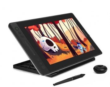 HUION KAMVAS Pro 13 Graphics Drawing Tablet with Screen Full-Laminated Drawing Monitor with Battery-Free Stylus Tilt 4 Hot Keys Touch Bar-13.3inch Pen Display with Stand for Windows/MAC/Linux