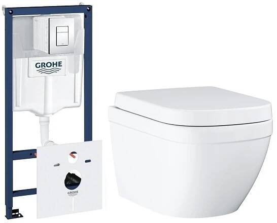 Sada záchodová mísa Grohe Euro Ceramic 39554000, podomítkový WC modul Grohe Rapid SL 38827000