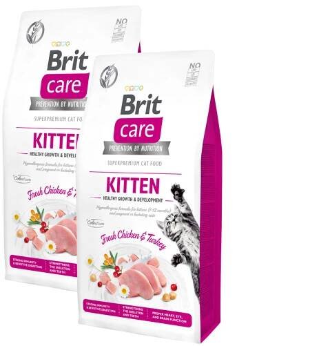 2x Brit Care Cat Grain-Free Kitten Healthy Growth&Development 7kg