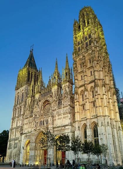 Rouen cathedral on fire. It used to be the tallest in the world