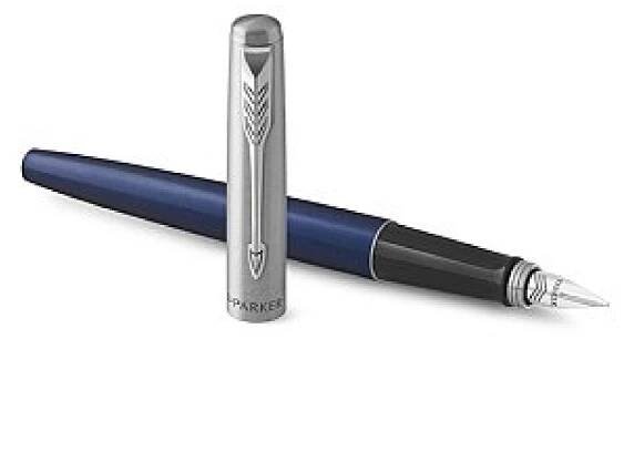 PARKER New Jotter ČERNÉ stříbrné ocelové plnicí pero na náboje/inkoust