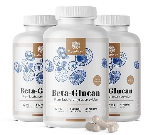 3x Betaglukan 500 mg, dohromady 420 kapslí - MycoWay.cz