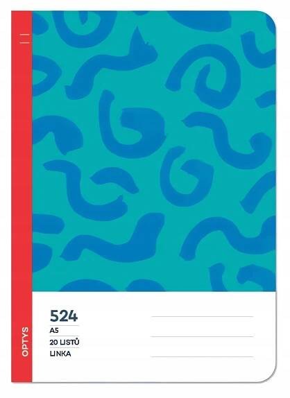 OPTYS Školní sešit 524 bezdřevý linka, spirálky