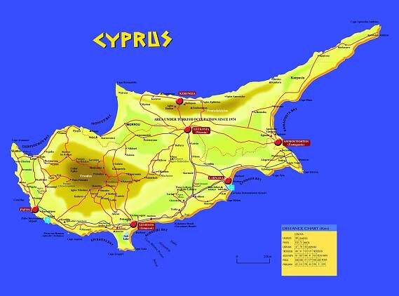 Maps of Cyprus | Collection of maps of Cyprus | Asia | Mapsland | Maps of the World
