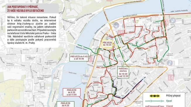 Mapa uzavírek v centru Prahy kvůli půlmaratonu 2025