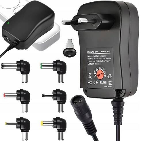 UNIVERZÁLNÍ SÍŤOVÝ NAPÁJECÍ ADAPTÉR A NABÍJEČKA PRO DC 12V