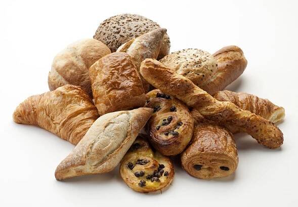 panini, croissanty, dánština, pain au chocola, celozrnné buchty xxxl - pečivo - stock snímky, obrázky a fotky