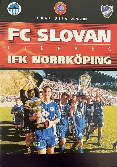 Oficiální program zápasu Poháru UEFA: FC SLovan Liberec - IFK Norrköping (28.9.2000) | Marken.cz - Knihy, dvd, ročenky a