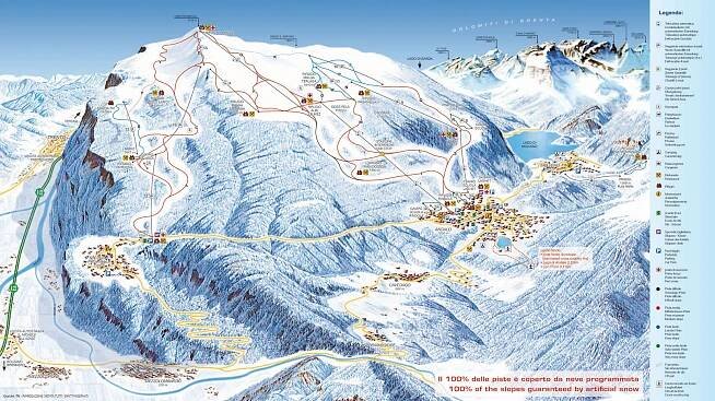 Sjezdovky ve ski areálu Paganella