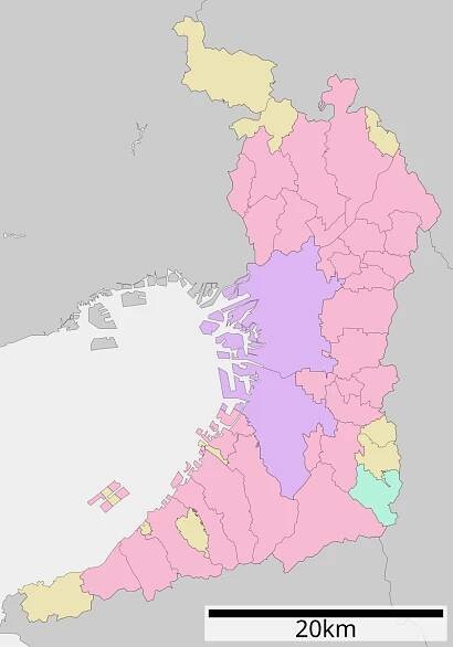 Súbor:Map of Osaka Prefecture Ja.svg – Wikipédia