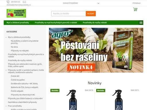 vítejte v našem obchodě. česká společnost chemické produkty – jeseník nabízí chemické produkty pro různá použití. v naší široké nabídce naleznete vše potřebné – čistící přípravky, úklidové prostředky, motorové oleje, maziva, dezinfekční prostředky, barvy, laky, hnojiva a substráty či přípravky na hubení škůdců.…