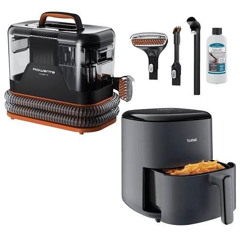 Akční set horkovzdušné fritézy Tefal Easy Fry Max EY245B10 a tepovače Rowenta Clean It IN5011F0