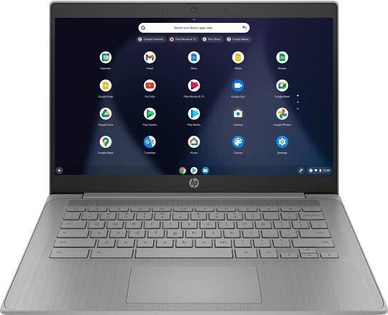 HP Chromebook 14a-ne0013dx Laptop, 14-Inch Full HD IPS Display, Intel Celeron N4120 Quad-Core Processor, 4GB RAM, 64GB eMMC Storage, Backlit Keyboard, Chrome OS