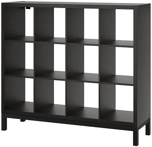KALLAX shelving unit with underframe, black-brown/black, 147x129 cm (577/8x503/4") - IKEA CA