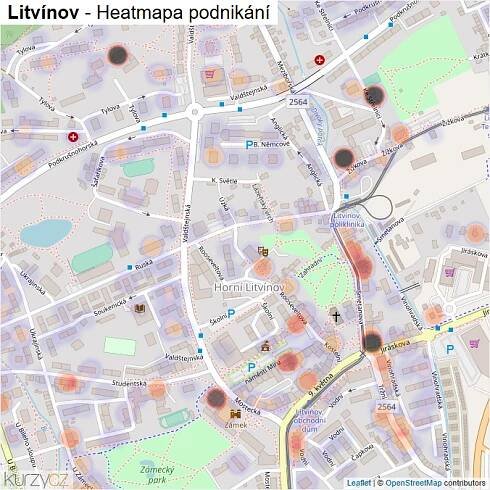 Mapa Litvínov - Firmy v obci.