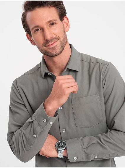 Ombre Clothing - Khaki pánská košile Ombre Clothing | ZOOT.cz