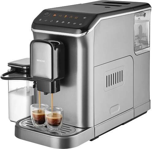 Automatický kávovar Sencor SES 8000BK stříbrný - s kosmetickou vadou - 12 měsíců záruka