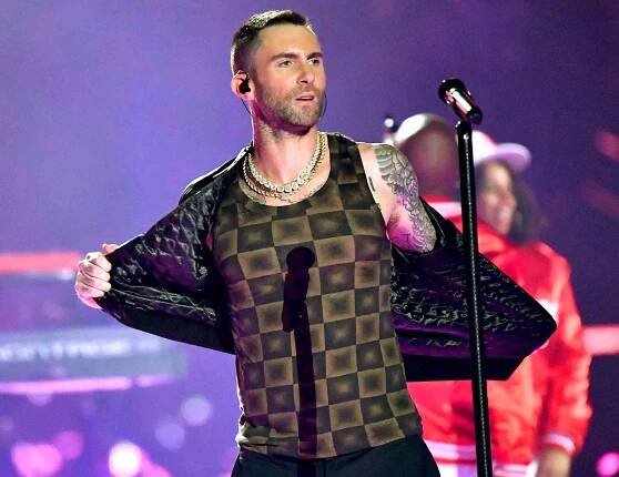 Adam Levine's Super Bowl Tank Top Went Viral Thanks to Its Resemblance to a Popular Target Pillow
