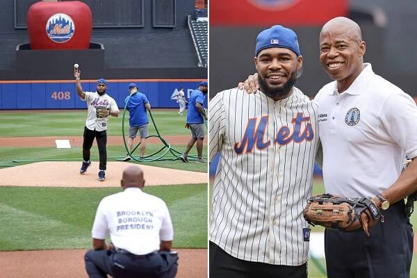 Eric Adams and son Jordan Coleman