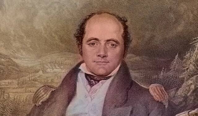The Commander of the HMS Erebus and HMS Terror, Sir John Franklin. Colorized. Artists G.R. Lewis, F.C. Lewis, 1824. Public domain.
