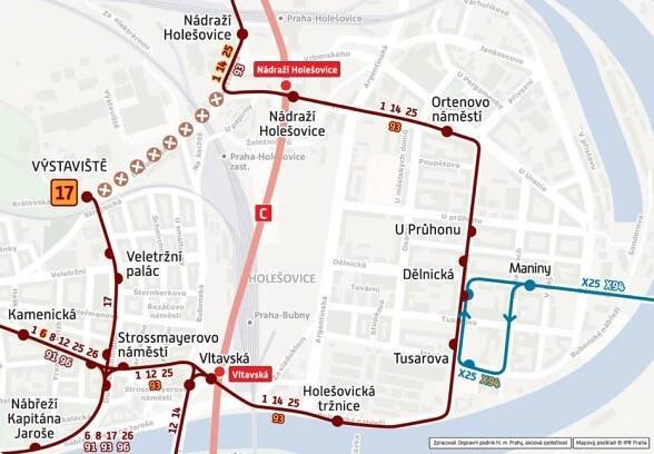 Opatření během rekonstrukce U Výstaviště a dokončovacích prací v Dukelských hrdinů