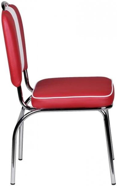 Retro židle Elivis bílá/červená - bílá/barvy stříbra, Moderní, kov/plast (47/90/45cm) - MID.YOU
