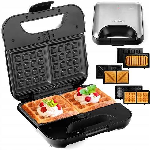 SENDVIČOVAČ TOUSTOVAČ SANDWICH GRILL VAFLOVAČ 3V1 VELKÝ VÝKONNÝ 1200