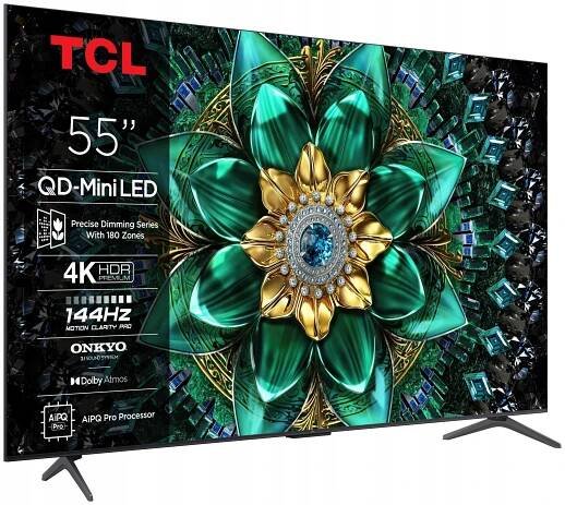 Televizor TCL 55C69K 55" QD-Mini LED 4K 144 Hz Google TV Dolby Atmos