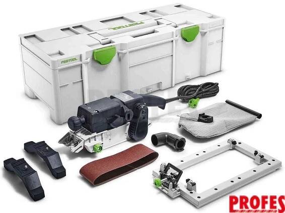 Pásová bruska Festool BS 75 E-Set - 1010W, 533x75mm, 4.2kg, stac. zařízení, vodící rám, kufr Systainer SYS3 XXL 237 (576296