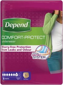 Depend Normal pro ženy L absorpční natahovací kalhotky 9 ks