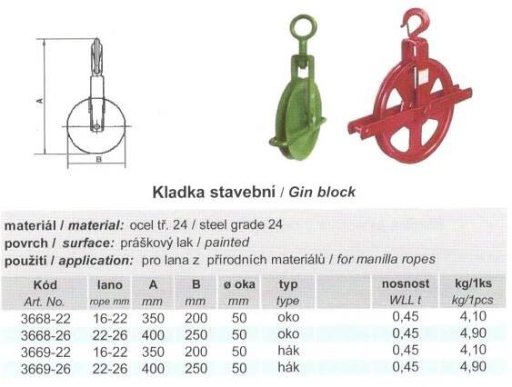 Kladka stavební s hákem
