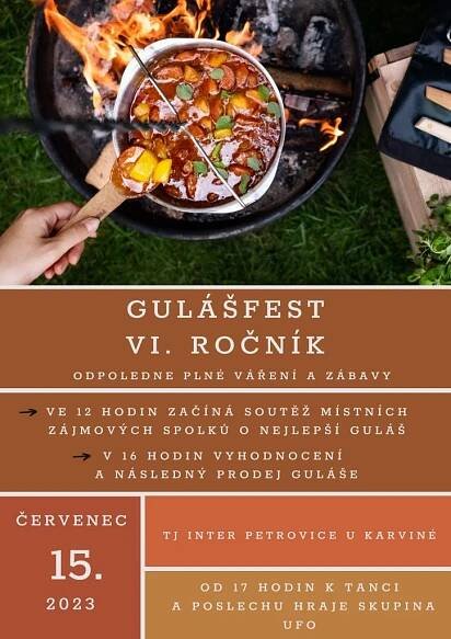 GULÁŠFEST 2023 JE ZA DVEŘMI - Tělovýchovná jednota Internacionál Petrovice z.s.