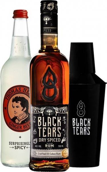 Set Black Tears Dry Spiced Rum + Thomas Henry Ginger Beer 0,75l + darček shaker - Výhodné sety | Svet nápojov