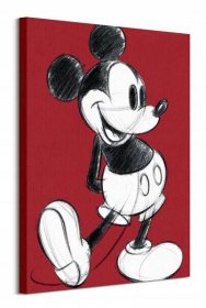 Disney Mickey Mouse Retro Red Red Image Canvas 60x80cm