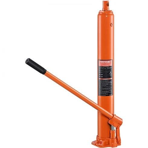 zvedák Hydraulický zvedák VEVOR s dlouhým pístem, 4tunový válec motorového kladkostroje s jednopístovým čerpadlem a plochou základnou, hydraulický válec pístu pro zvedáky motoru, hydraulické garážové / dílenské jeřáby, mechanické, farmy
