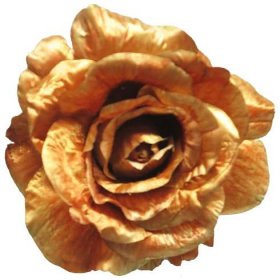 Umělý květ růže RUMEI na klipu, oranžová, Ø13cm