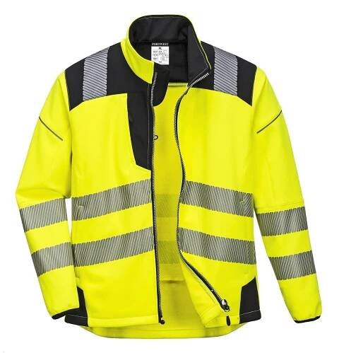 Bunda HiVis T402 reflexní Softshell Vision žluto-černá - Reflexní bundy | PROTEC plus - vše pro firmy - montérky, drogerie, outdoor, reklamní textil