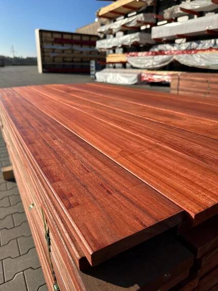 Terasová deska terasa exotická Padouk vermillion hladká KL. FAS KD 21x145 Výrobce ostatní