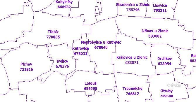 Katastrální mapa Neprobylice