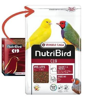 VERSELE-LAGA Granule NutriBird C19 3 kg při přepeřování a zvýšených nároků v chovné sezóně pro kanáry a exotické ptactvo