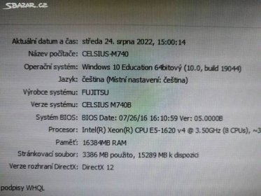 PC#61 Celsius M740, RAM 16 GB, 500 GB, Quadro K600 - Hlavnice, Opava - Sbazar.cz