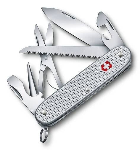 VICTORINOX - Střední kapesní nůž Farmer X Alox, 10 funkcí, stříbrná 0.8271.26