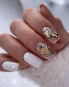 pinterest nails for wedding white with gold accent milana.gen11