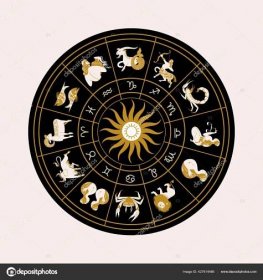 Stáhnout - Horoskop a astrologie. Horoskop s dvanácti znaky zvěrokruhu. Zodiakální kruh. Znamení zvěrokruhu Aries, Taurus, Gemini, Cancer, Leo, Virgo, Libra, Scorpio, Sagittarius, Kozoroh, Vodnář, Ryby. Vektorová ilustrace. — Ilustrace