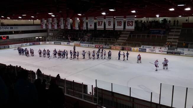 Závěr zápasu HC Slavia Praha proti HC Stadion Litoměřice, 2016