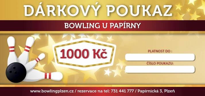 Dárkový poukaz na Bowling U Papírny