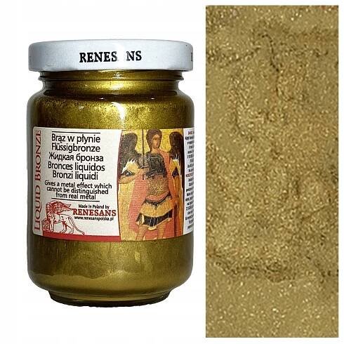 Barva metalická hnědá tekutá RENESANS decoupage třpytky 5 MOSAZ 125ml